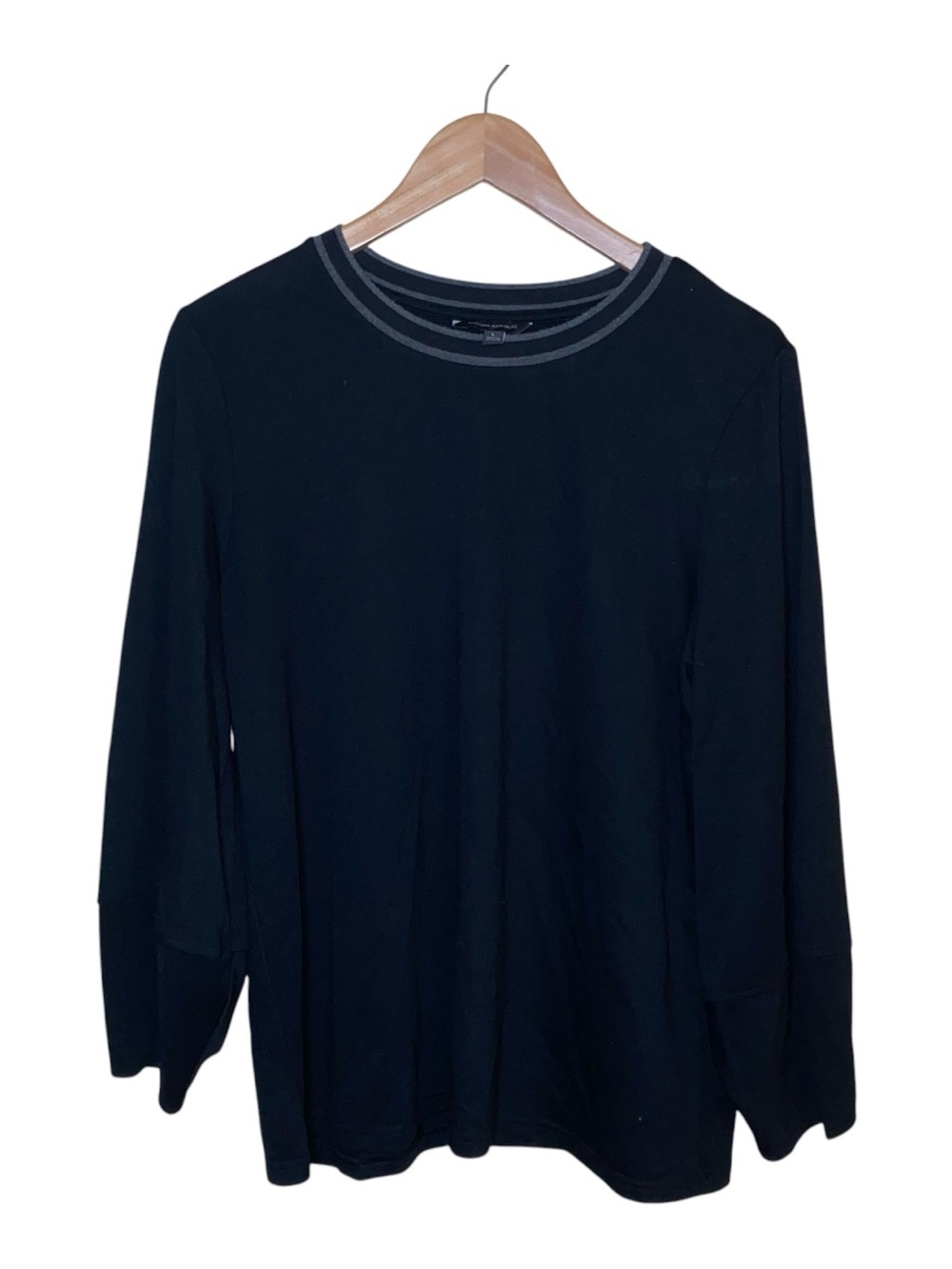 Banana Republic Women’s Long Flair Elbow Sleeve Black Knit Top Size Large